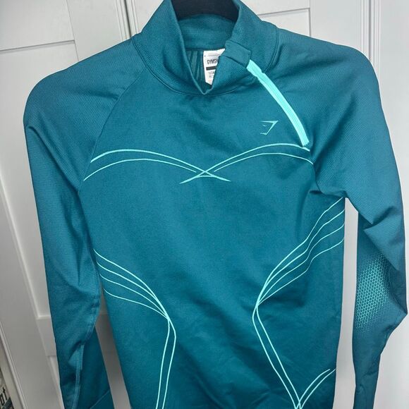 Gymshark Women Small Sportswear Fit Long Sleeve Apex Teal (v1) - Picture 8 of 11